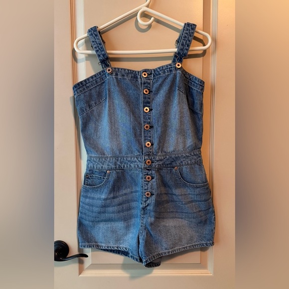 American Rag Cie overall button down shorts 5 - Picture 1 of 8